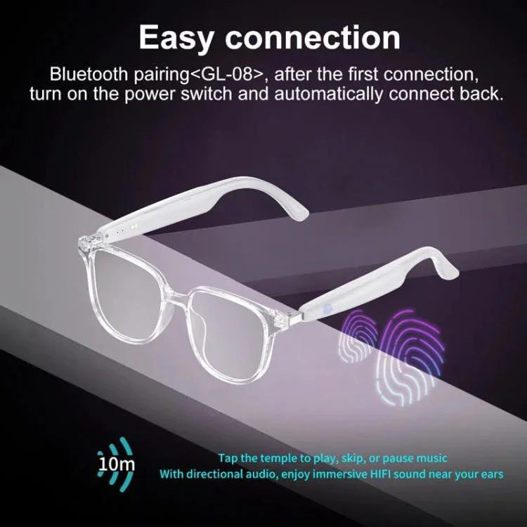 GL08 Smart Glasses, unterstützt Touch-Steuerung / Integriertes Anrufmikrofon / Offenes Audioerlebnis