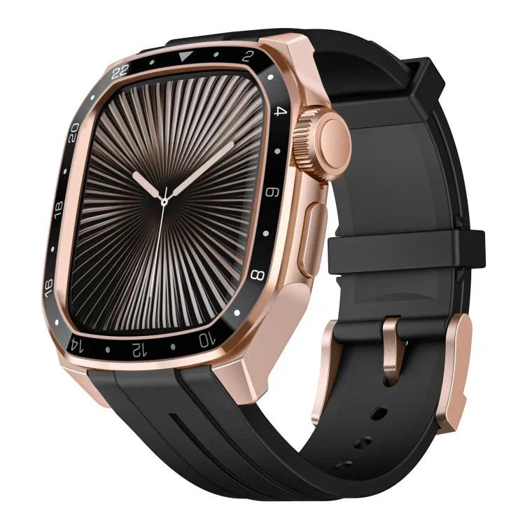 Scale Model Integrated Metal Frame Silicone Watch Band, For Apple Watch Series 10 46mm