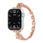 Kupferbesetztes Uhrenarmband mit Zirkonia-Leopardenkopf, passend für Apple Watch 46 mm / 49 mm / 45 mm / 44 mm und 42 mm / 41 mm / 40 mm / 38 mm