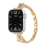 Kupferbesetztes Uhrenarmband mit Zirkonia-Leopardenkopf, passend für Apple Watch 46 mm / 49 mm / 45 mm / 44 mm und 42 mm / 41 mm / 40 mm / 38 mm