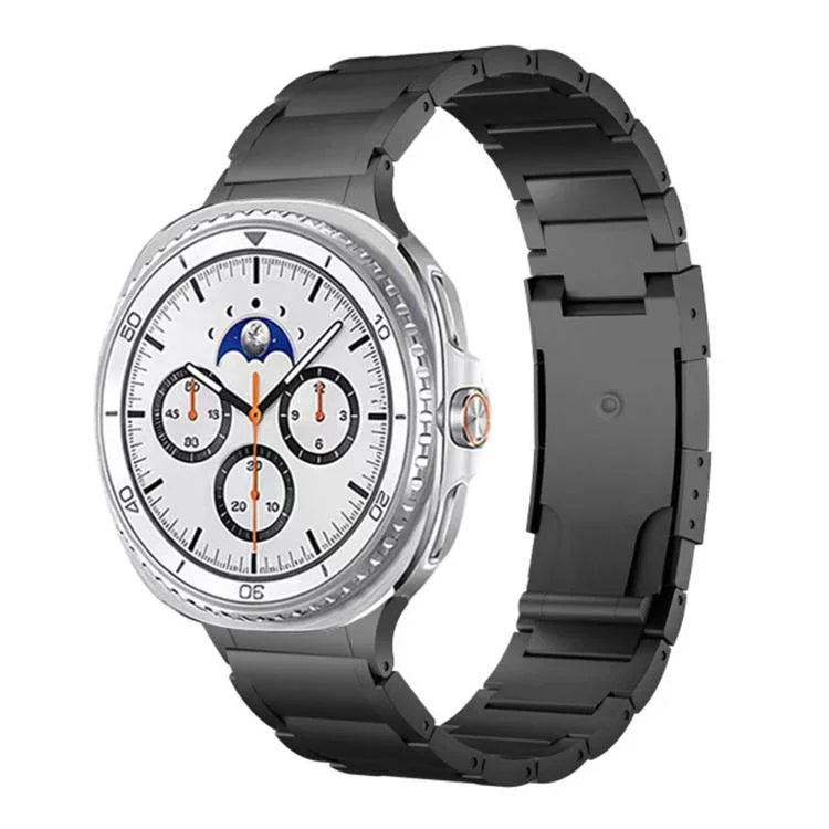 Integriertes Metallarmband mit drei Perlen und Schildpatt-Dornschließe, für Samsung Galaxy Watch8 / Watch8 Classic