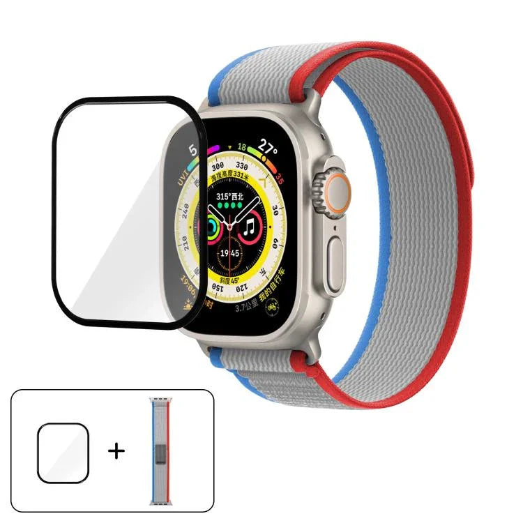 Wild Path Loop Nylon-Uhrenarmband mit 3D-gebogener Folie, für Apple Watch Series 10 (46 mm), Apple Watch Series 10 (42 mm), Apple Watch 6/5/4/SE (44 mm)
