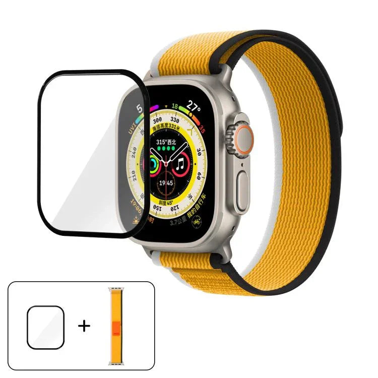 Wild Path Loop Nylon-Uhrenarmband mit 3D-gebogener Folie, für Apple Watch 6 / 5 / 4 / SE (40 mm), Apple Watch Ultra / 2 (49 mm), Apple Watch Series 9 / 8 / 7 (45 mm)