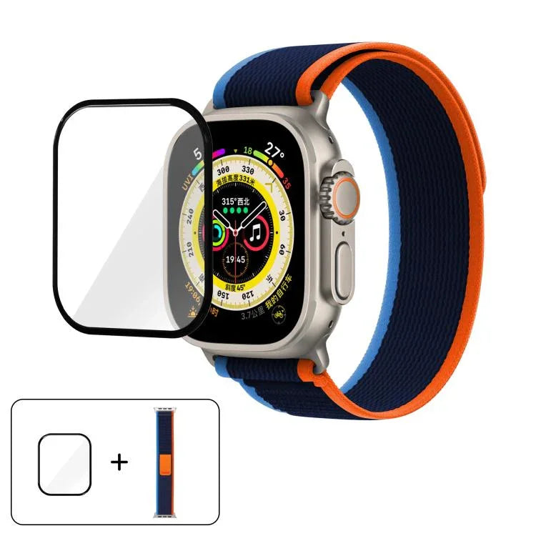 Wild Path Loop Nylon-Uhrenarmband mit 3D-gebogener Folie, für Apple Watch Series 9/8/7 (41 mm), Apple Watch 3/2/1 (38 mm) und Apple Watch 3/2/1 (42 mm)
