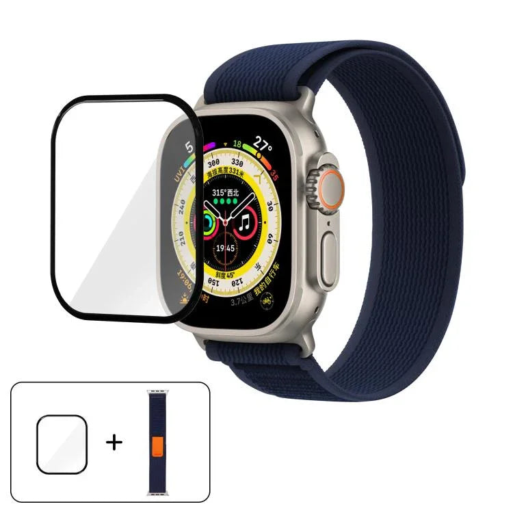Wild Path Loop Nylon-Uhrenarmband mit 3D-gebogener Folie, für Apple Watch Series 9/8/7 (41 mm), Apple Watch 3/2/1 (38 mm) und Apple Watch 3/2/1 (42 mm)