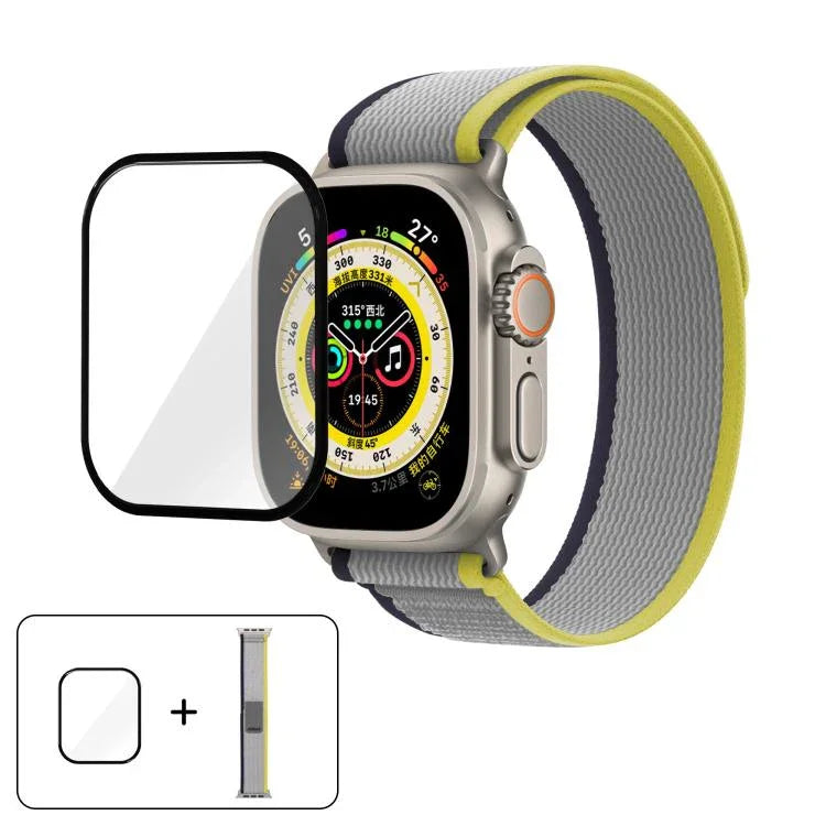 Wild Path Loop Nylon-Uhrenarmband mit 3D-gebogener Folie, für Apple Watch Series 9/8/7 (41 mm), Apple Watch 3/2/1 (38 mm) und Apple Watch 3/2/1 (42 mm)
