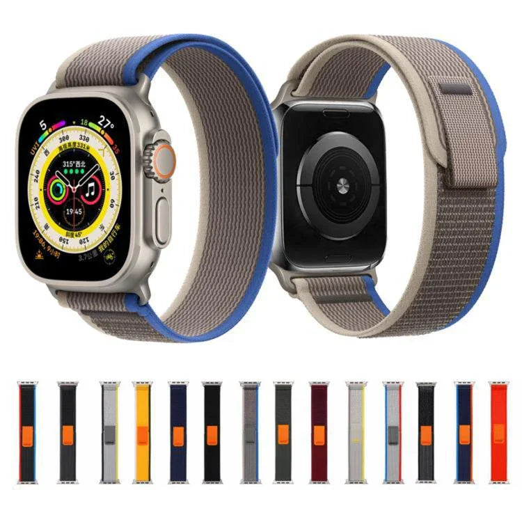 Wild Path Loop Nylon-Uhrenarmband mit 3D-gebogener Folie, für Apple Watch Series 10 (46 mm), Apple Watch Series 10 (42 mm), Apple Watch 6/5/4/SE (44 mm)