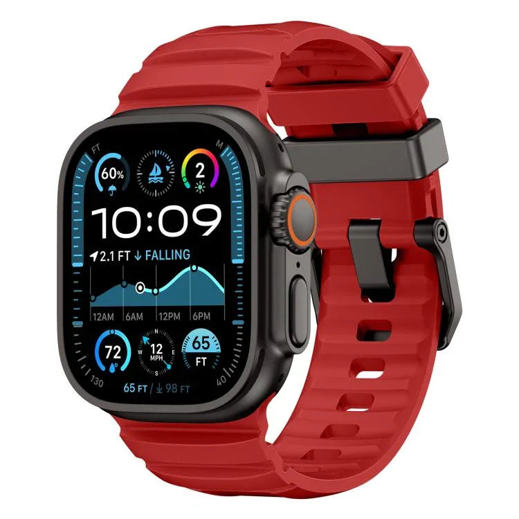 Rock-Peak Silicone Watch Band, For Apple Watch 46mm / 49mm / 45mm / 44mm