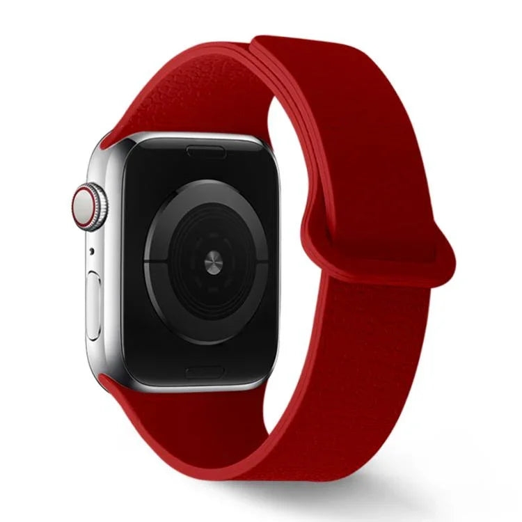 Magnetisches Silikon-Uhrenarmband mit Litschi-Muster, passend für Apple Watch 46 mm / 49 mm / 45 mm / 44 mm und 42 mm / 41 mm / 40 mm / 38 mm
