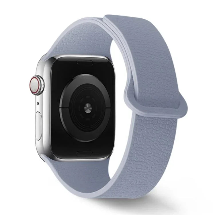 Magnetisches Silikon-Uhrenarmband mit Litschi-Muster, passend für Apple Watch 46 mm / 49 mm / 45 mm / 44 mm und 42 mm / 41 mm / 40 mm / 38 mm