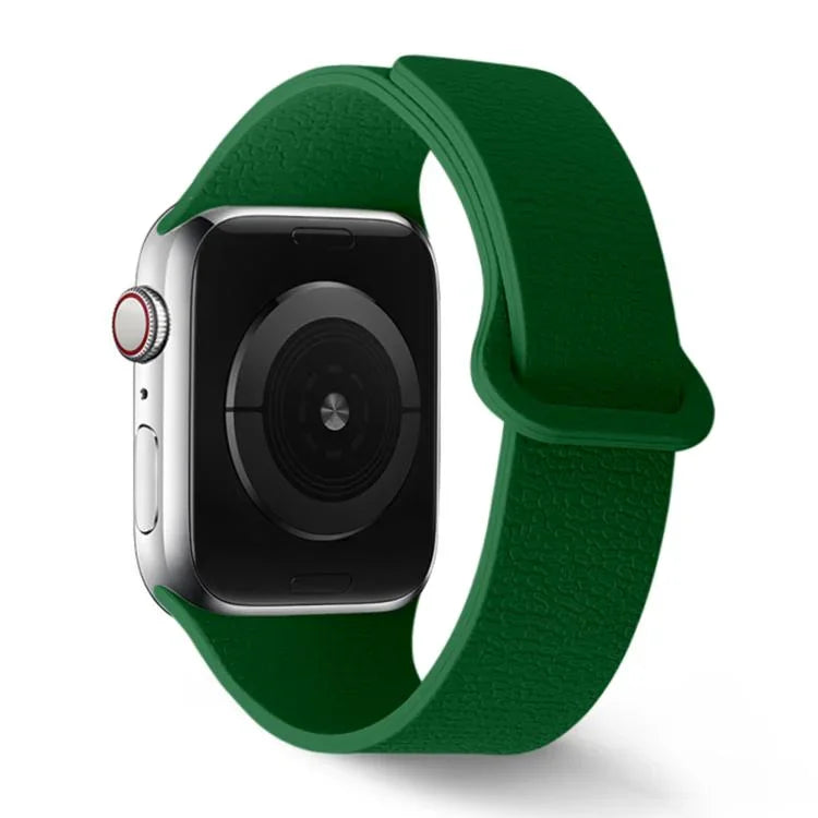Magnetisches Silikon-Uhrenarmband mit Litschi-Muster, passend für Apple Watch 46 mm / 49 mm / 45 mm / 44 mm und 42 mm / 41 mm / 40 mm / 38 mm