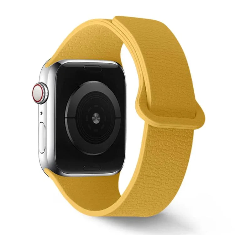 Magnetisches Silikon-Uhrenarmband mit Litschi-Muster, passend für Apple Watch 46 mm / 49 mm / 45 mm / 44 mm und 42 mm / 41 mm / 40 mm / 38 mm