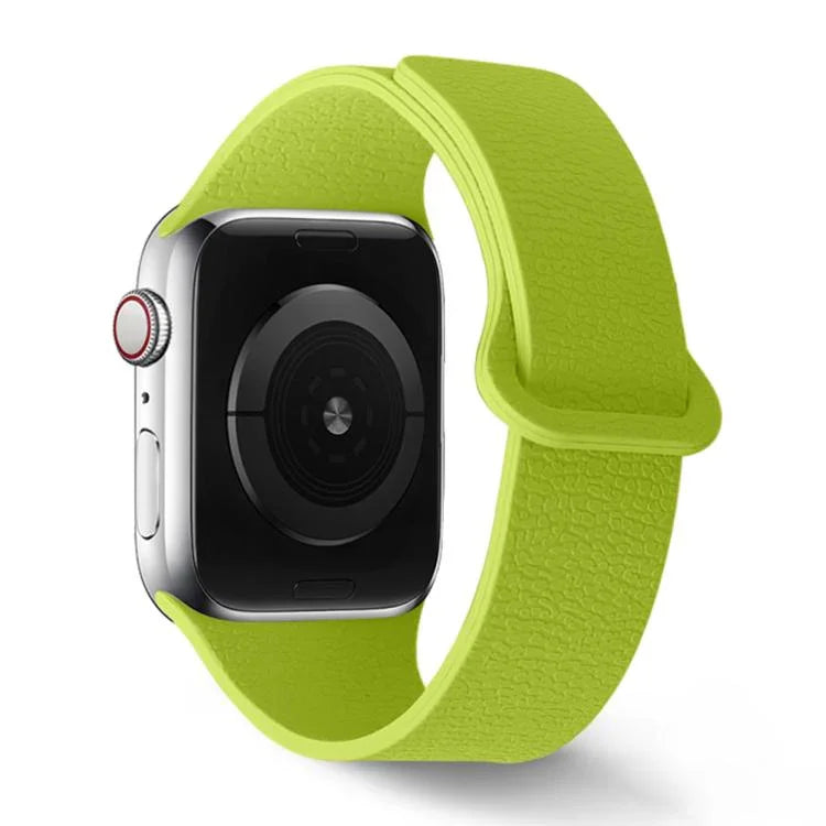 Magnetisches Silikon-Uhrenarmband mit Litschi-Muster, passend für Apple Watch 46 mm / 49 mm / 45 mm / 44 mm und 42 mm / 41 mm / 40 mm / 38 mm