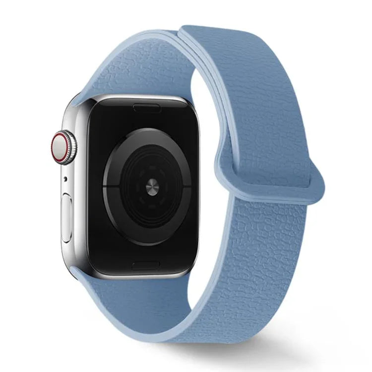 Magnetisches Silikon-Uhrenarmband mit Litschi-Muster, passend für Apple Watch 46 mm / 49 mm / 45 mm / 44 mm und 42 mm / 41 mm / 40 mm / 38 mm
