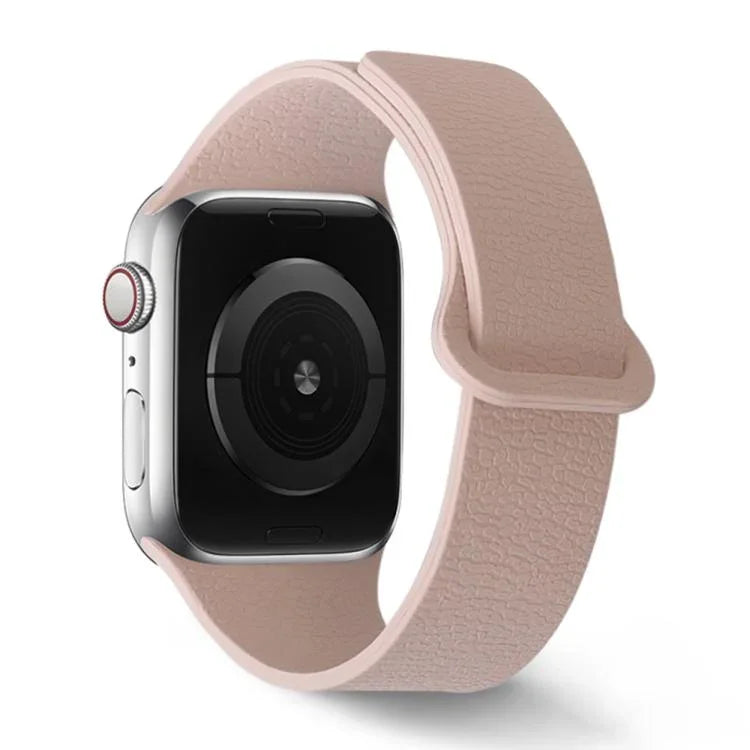 Magnetisches Silikon-Uhrenarmband mit Litschi-Muster, passend für Apple Watch 46 mm / 49 mm / 45 mm / 44 mm und 42 mm / 41 mm / 40 mm / 38 mm