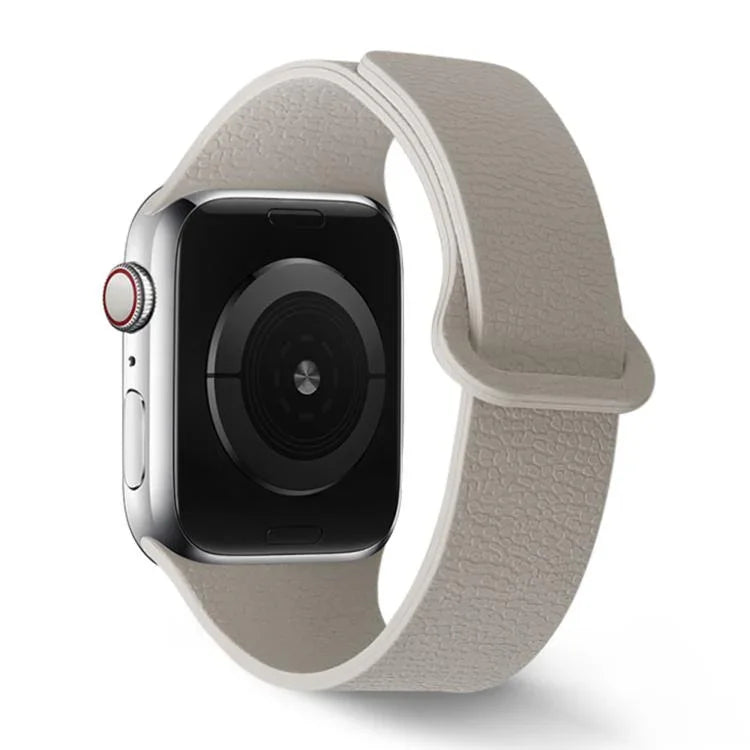Magnetisches Silikon-Uhrenarmband mit Litschi-Muster, passend für Apple Watch 46 mm / 49 mm / 45 mm / 44 mm und 42 mm / 41 mm / 40 mm / 38 mm