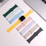 Magnetisches Silikon-Uhrenarmband mit Litschi-Muster, passend für Apple Watch 46 mm / 49 mm / 45 mm / 44 mm und 42 mm / 41 mm / 40 mm / 38 mm
