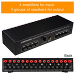 B075 4 Eingänge 4 Ausgänge Leistungsverstärker-Lautsprecherumschalter, 300W Klangqualität pro Kanal ohne Verlust, B075