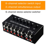 B080 6 Eingänge 2 Ausgänge Audio-Signalwähler Audio-Umschalter, 2-Kanal Synchronous Output RCA Schnittstelle, B080