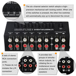 B080 6 Eingänge 2 Ausgänge Audio-Signalwähler Audio-Umschalter, 2-Kanal Synchronous Output RCA Schnittstelle, B080
