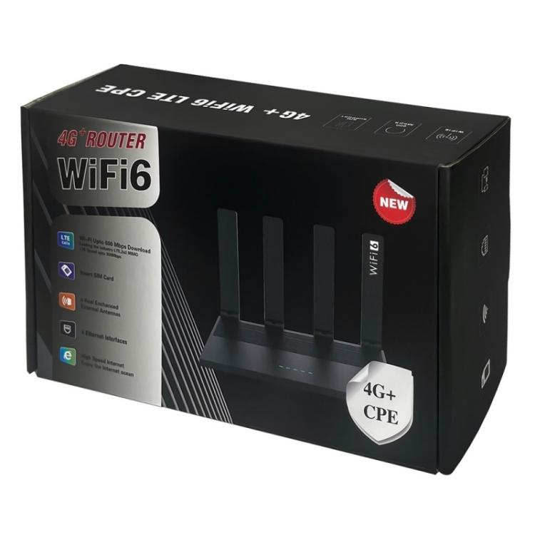 WR800 WiFi Router 4 LAN Ports 600Mbit/s WiFi 6 WLAN Modem mit SIM-Kartensteckplatz 4G LTE, US-Stecker, EU-Stecker