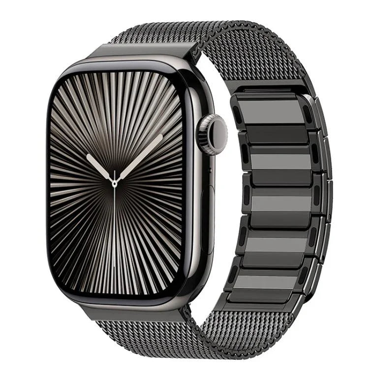 Magnetisches, gewebtes I-förmiges Edelstahl-Uhrenarmband, für Apple Watch 46 mm / 49 mm / 45 mm / 44 mm, für Apple Watch 42 mm / 41 mm / 40 mm / 38 mm