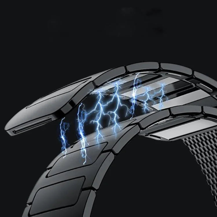 Magnetisches, gewebtes I-förmiges Edelstahl-Uhrenarmband, für Apple Watch 46 mm / 49 mm / 45 mm / 44 mm, für Apple Watch 42 mm / 41 mm / 40 mm / 38 mm
