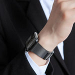 Magnetisches, gewebtes I-förmiges Edelstahl-Uhrenarmband, für Apple Watch 46 mm / 49 mm / 45 mm / 44 mm, für Apple Watch 42 mm / 41 mm / 40 mm / 38 mm