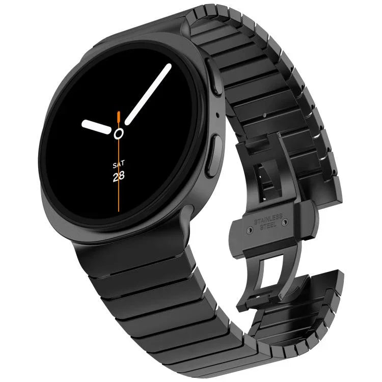 Ein-Perlen-Uhrenarmband mit Schmetterlingsschließe aus Edelstahl, für Samsung Galaxy Watch8 / Watch8 Classic