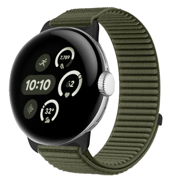 Uhrenarmband mit Klettverschluss aus gewebtem Nylon und Metallschnittstelle, für Google Pixel Watch 4 / Watch 3 45mm, für Google Pixel Watch 4 / 3 / 2 / 1 41mm