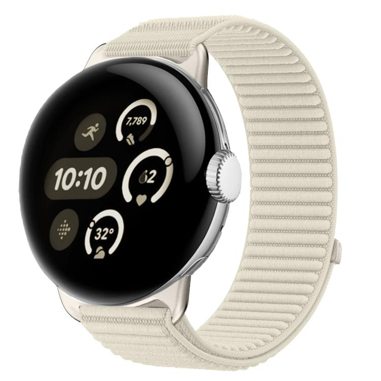 Uhrenarmband mit Klettverschluss aus gewebtem Nylon und Metallschnittstelle, für Google Pixel Watch 4 / Watch 3 45mm, für Google Pixel Watch 4 / 3 / 2 / 1 41mm
