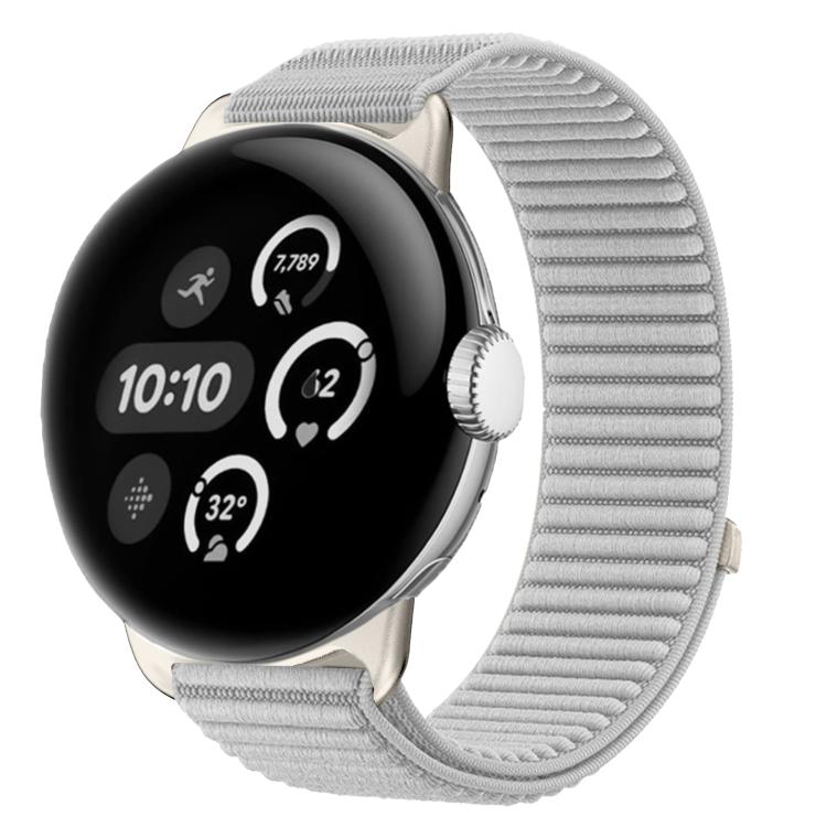 Uhrenarmband mit Klettverschluss aus gewebtem Nylon und Metallschnittstelle, für Google Pixel Watch 4 / Watch 3 45mm, für Google Pixel Watch 4 / 3 / 2 / 1 41mm