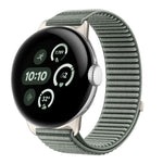 Uhrenarmband mit Klettverschluss aus gewebtem Nylon und Metallschnittstelle, für Google Pixel Watch 4 / Watch 3 45mm, für Google Pixel Watch 4 / 3 / 2 / 1 41mm