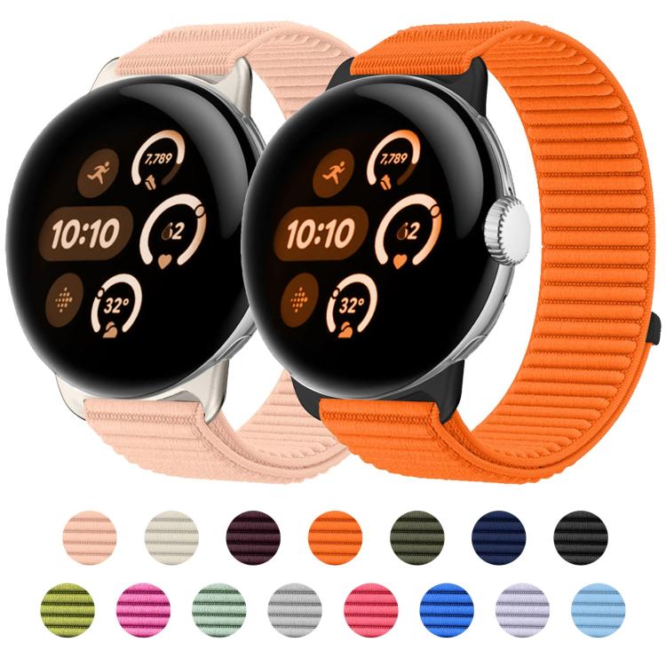 Uhrenarmband mit Klettverschluss aus gewebtem Nylon und Metallschnittstelle, für Google Pixel Watch 4 / Watch 3 45mm, für Google Pixel Watch 4 / 3 / 2 / 1 41mm