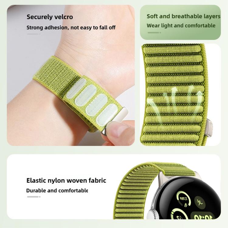 Uhrenarmband mit Klettverschluss aus gewebtem Nylon und Metallschnittstelle, für Google Pixel Watch 4 / Watch 3 45mm, für Google Pixel Watch 4 / 3 / 2 / 1 41mm