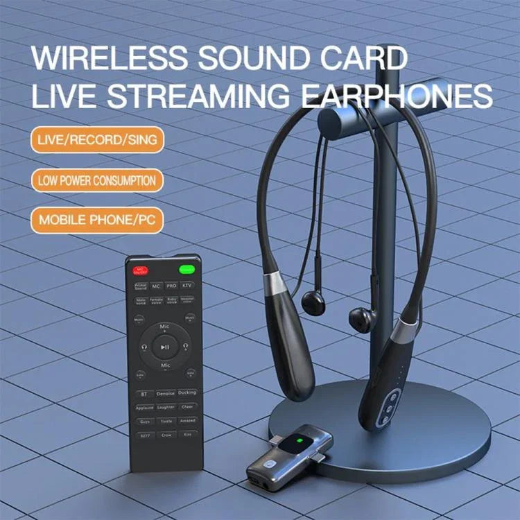 E8 Eingebaute Soundkarte Kabelloses Nackenbügel-Mikrofon Gaming Sprach-Chat Headset, E8