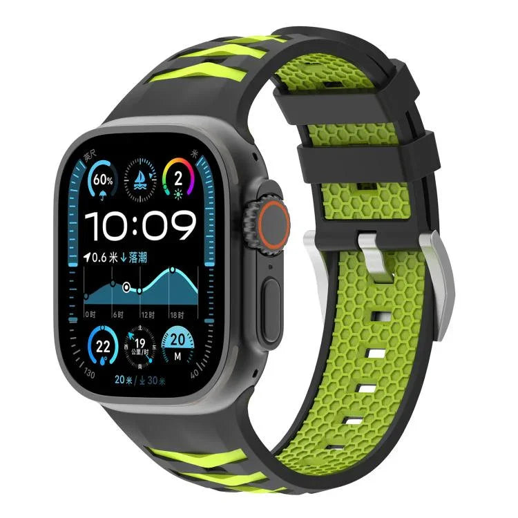 Tire Texture Two-Color Silicone Watch Band, For Apple Watch 46mm / 49mm / 45mm / 44mm, For Apple Watch 42mm / 41mm / 40mm / 38mm