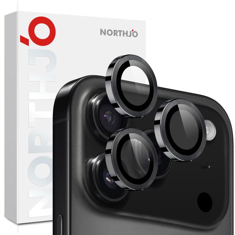 NORTHJO Kameraobjektivschutz CD Metallring Displayschutzfolie aus gehärtetem Glas, für iPhone 17 Pro / 17 Pro Max