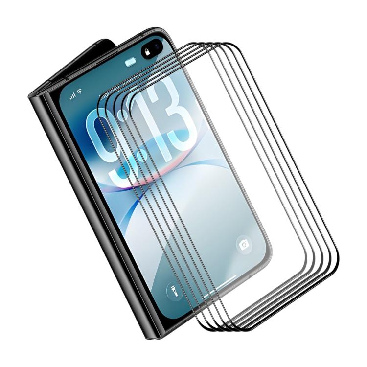 5 Stk. ENKAY Verdickter Klebstoff ohne weiße Ränder, gehärteter Aluminium-Silizium-Glasfilm, für iPhone 17 Pro Max, für iPhone 17 Pro, für iPhone 17, für iPhone Air