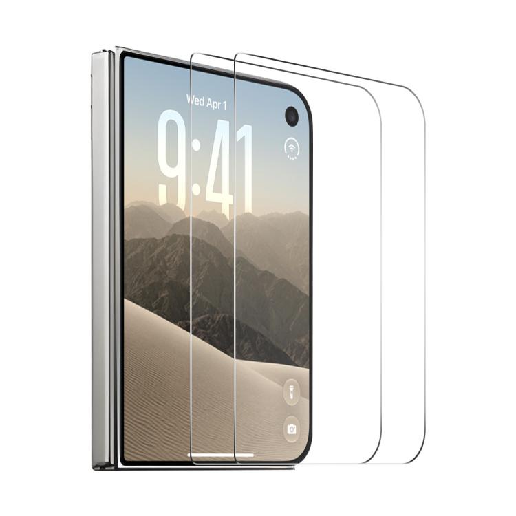 2 Stück ENKAY Verdickter Kleber, kein weißer Rand, 9H großer Bogenrand, gehärtete Hoch-Aluminium-Silizium-Glasfolie, für iPhone 17 Pro Max, für iPhone 17 Pro, für iPhone 17, für iPhone Air