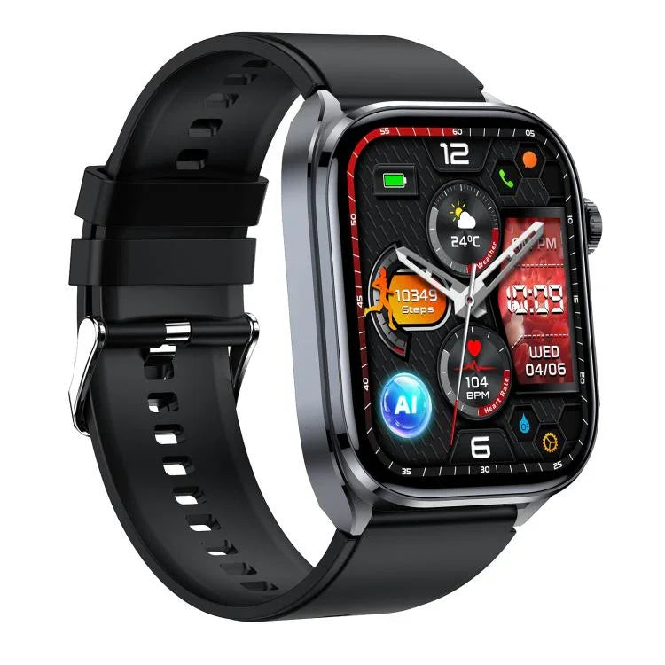 ET572 Smartwatch mit 2,0-Zoll-Farbdisplay, Silikonarmband, unterstützt Gesundheitsüberwachung/EKG
