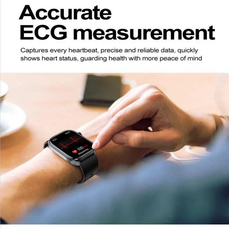 ET572 Smartwatch mit 2,0-Zoll-Farbdisplay, Silikonarmband, unterstützt Gesundheitsüberwachung/EKG