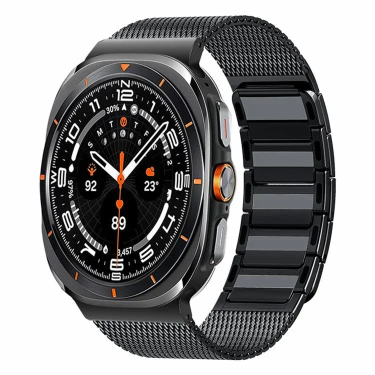 Magnetisches, gewebtes, I-förmiges Edelstahl-Uhrenarmband, für Samsung Galaxy Watch Ultra 47 mm / Ultra 2025