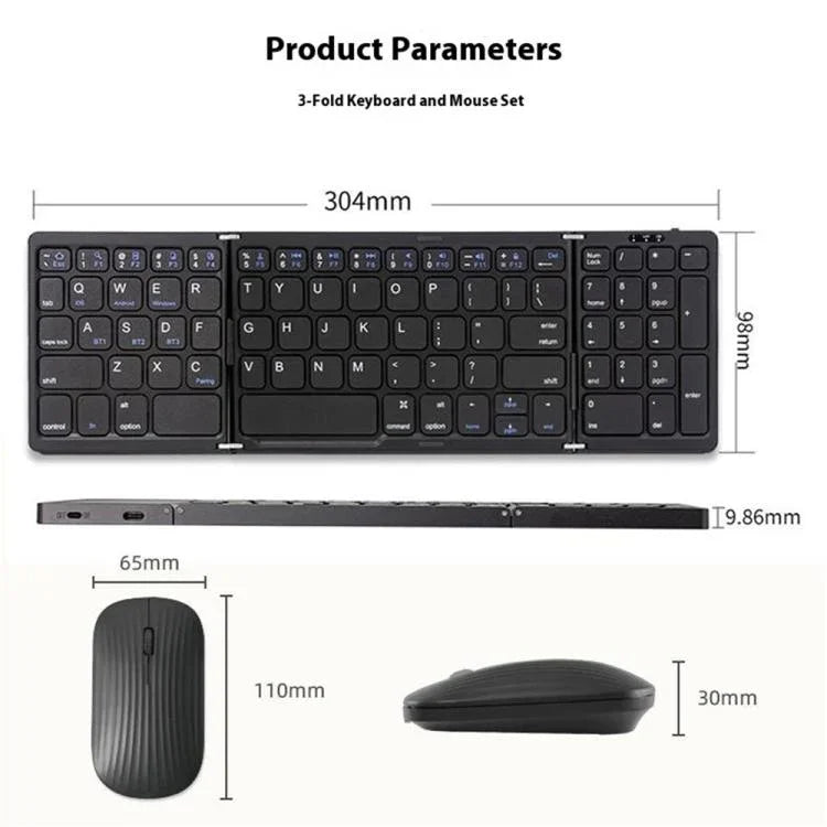 B089 Faltbares kabelloses Tastatur-Maus-Set
