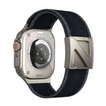 Zweifarbiges Nylon-Armband mit Z-förmigem Magnetverschluss, passend für Apple Watch 46 mm / 49 mm / 45 mm / 44 mm und 42 mm / 41 mm / 40 mm / 38 mm