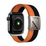 Zweifarbiges Nylon-Armband mit Z-förmigem Magnetverschluss, passend für Apple Watch 46 mm / 49 mm / 45 mm / 44 mm und 42 mm / 41 mm / 40 mm / 38 mm