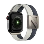 Zweifarbiges Nylon-Armband mit Z-förmigem Magnetverschluss, passend für Apple Watch 46 mm / 49 mm / 45 mm / 44 mm und 42 mm / 41 mm / 40 mm / 38 mm