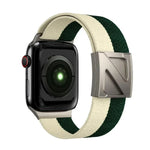 Zweifarbiges Nylon-Armband mit Z-förmigem Magnetverschluss, passend für Apple Watch 46 mm / 49 mm / 45 mm / 44 mm und 42 mm / 41 mm / 40 mm / 38 mm
