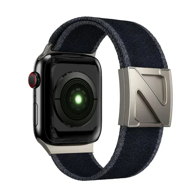 Zweifarbiges Nylon-Armband mit Z-förmigem Magnetverschluss, passend für Apple Watch 46 mm / 49 mm / 45 mm / 44 mm und 42 mm / 41 mm / 40 mm / 38 mm
