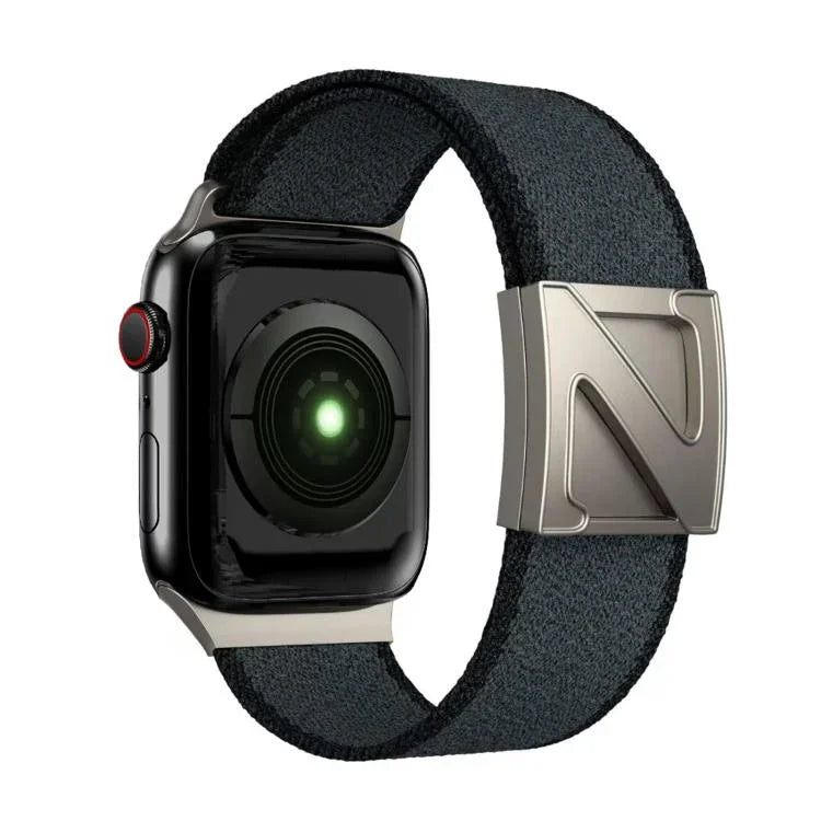 Zweifarbiges Nylon-Armband mit Z-förmigem Magnetverschluss, passend für Apple Watch 46 mm / 49 mm / 45 mm / 44 mm und 42 mm / 41 mm / 40 mm / 38 mm